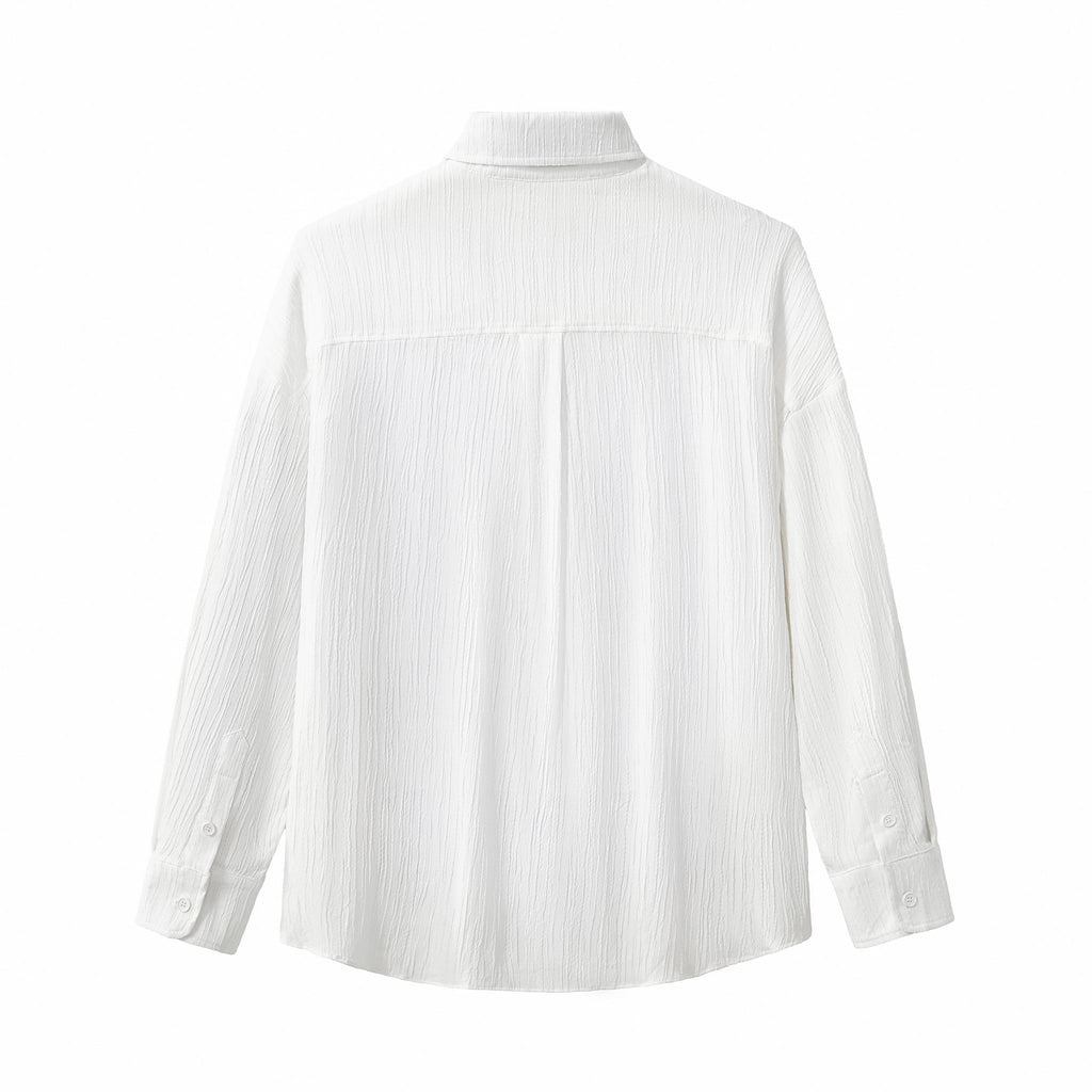 Crinkle Texture Shirt & Pant Set WHITE - My Men's Shop