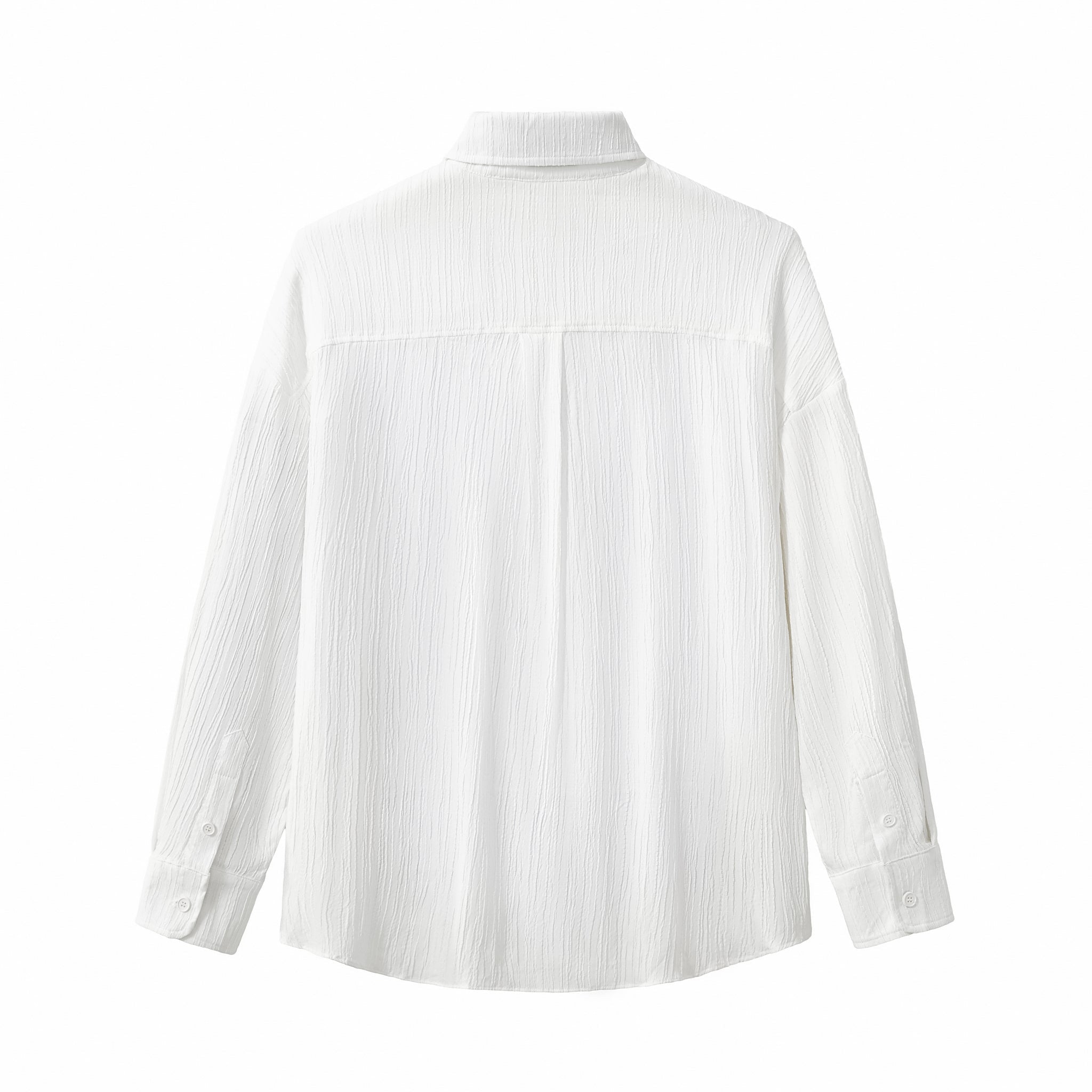 Crinkle Texture Shirt & Pant Set WHITE - My Men's Shop