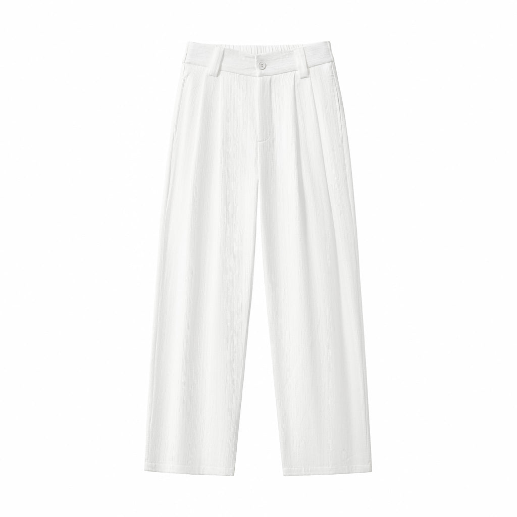Crinkle Texture Shirt & Pant Set WHITE - My Men's Shop