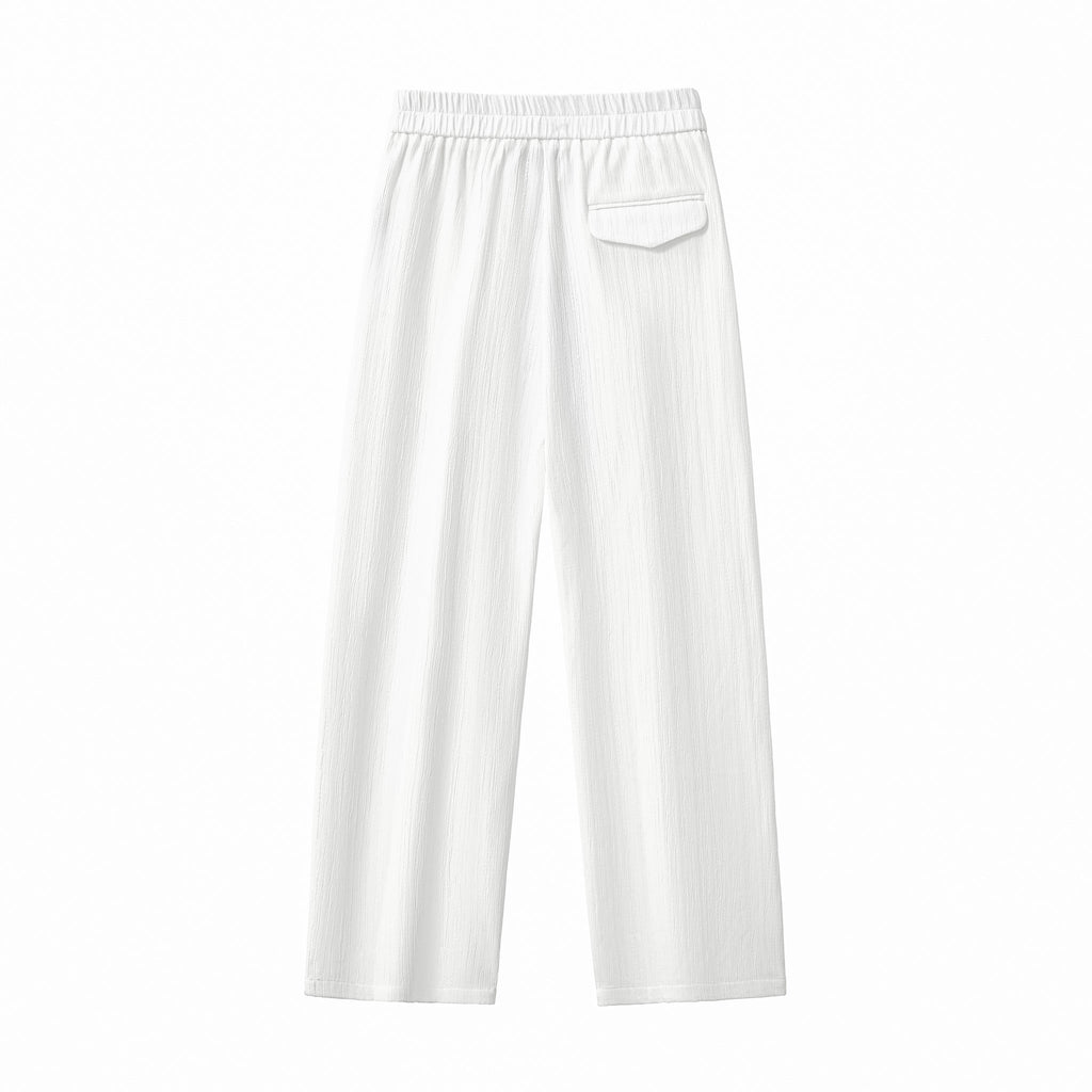 Crinkle Texture Shirt & Pant Set WHITE - My Men's Shop