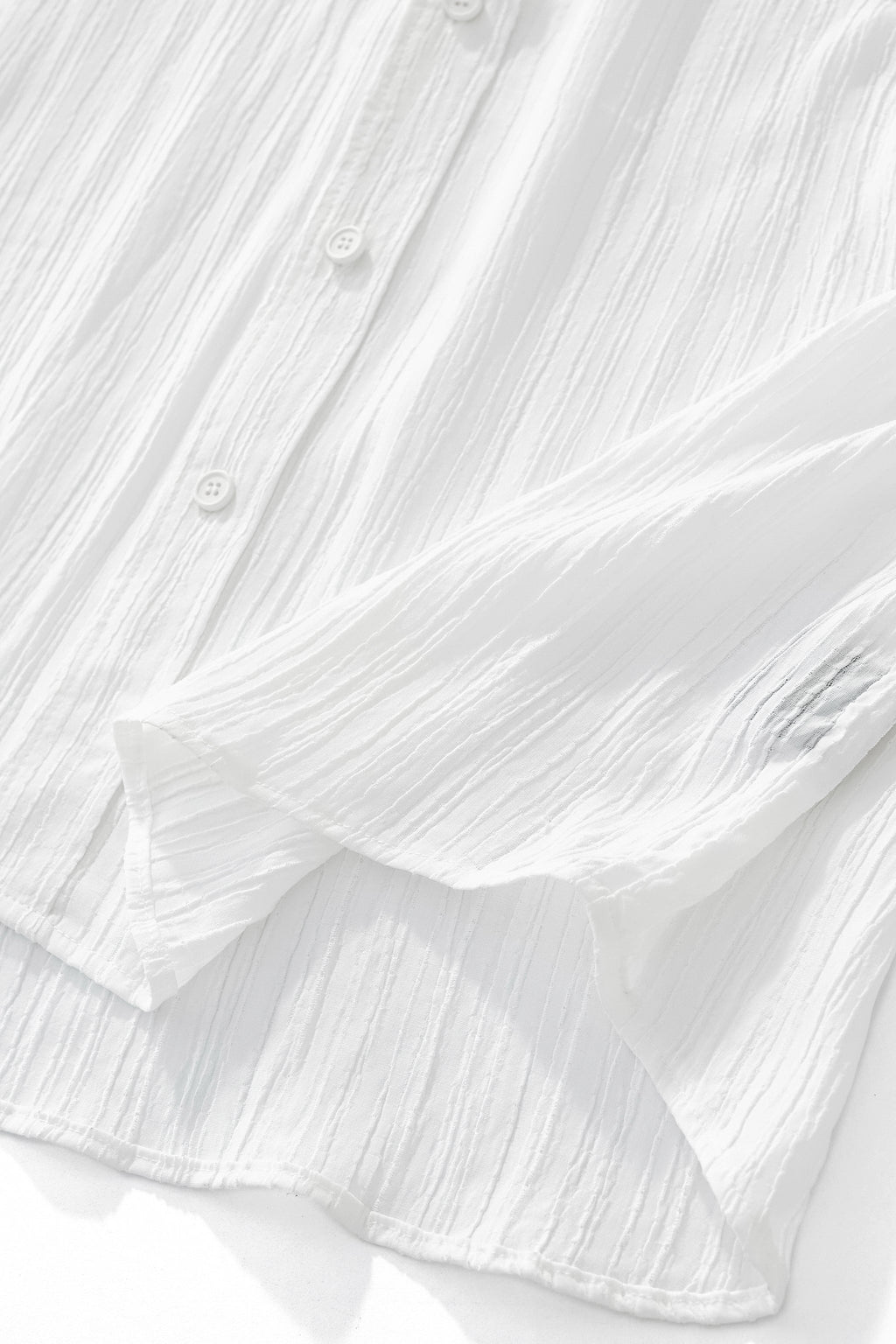 Crinkle Texture Shirt & Pant Set WHITE - My Men's Shop