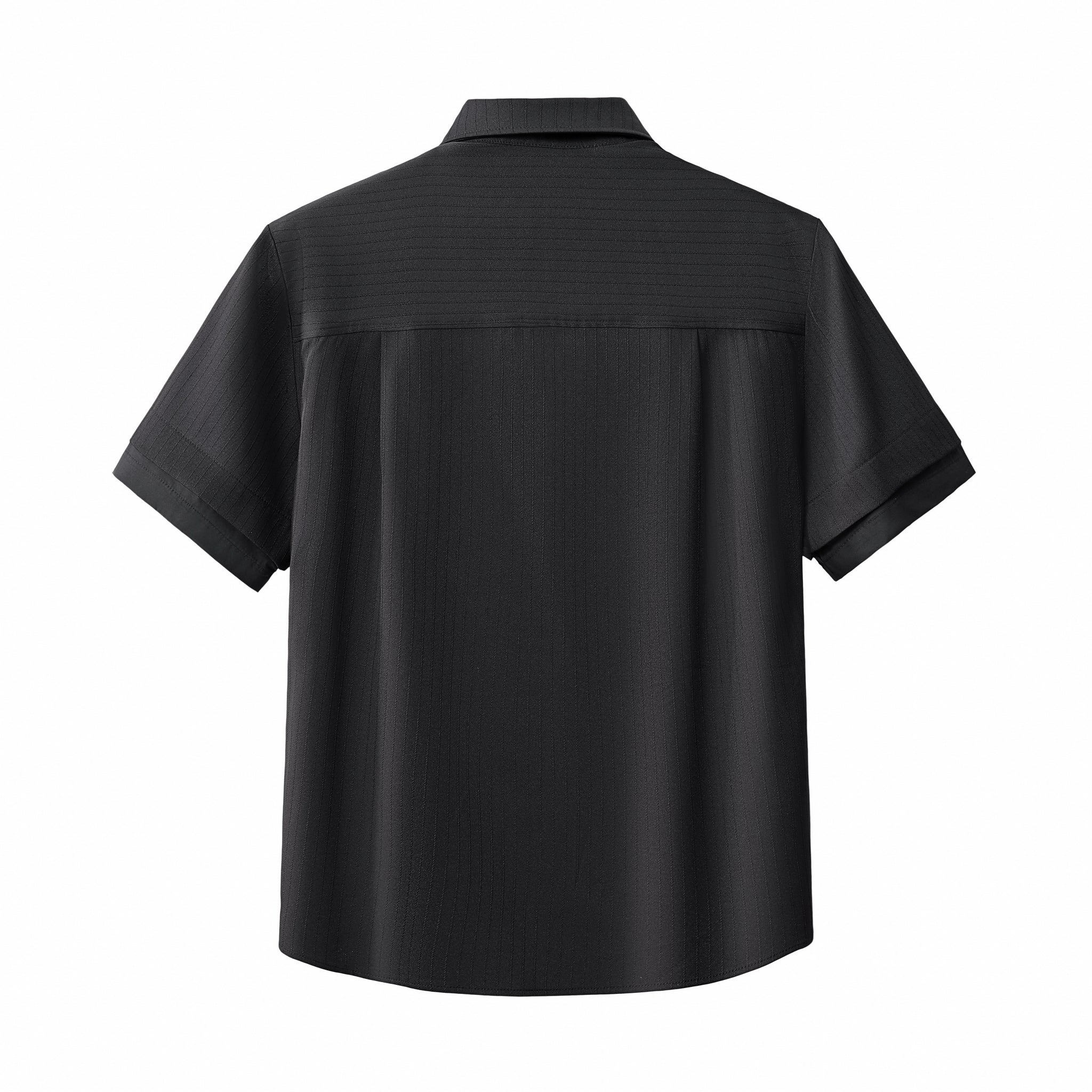 Flow Set – Textured Short Sleeve Shirt & Pant BLACK - My Men's Shop