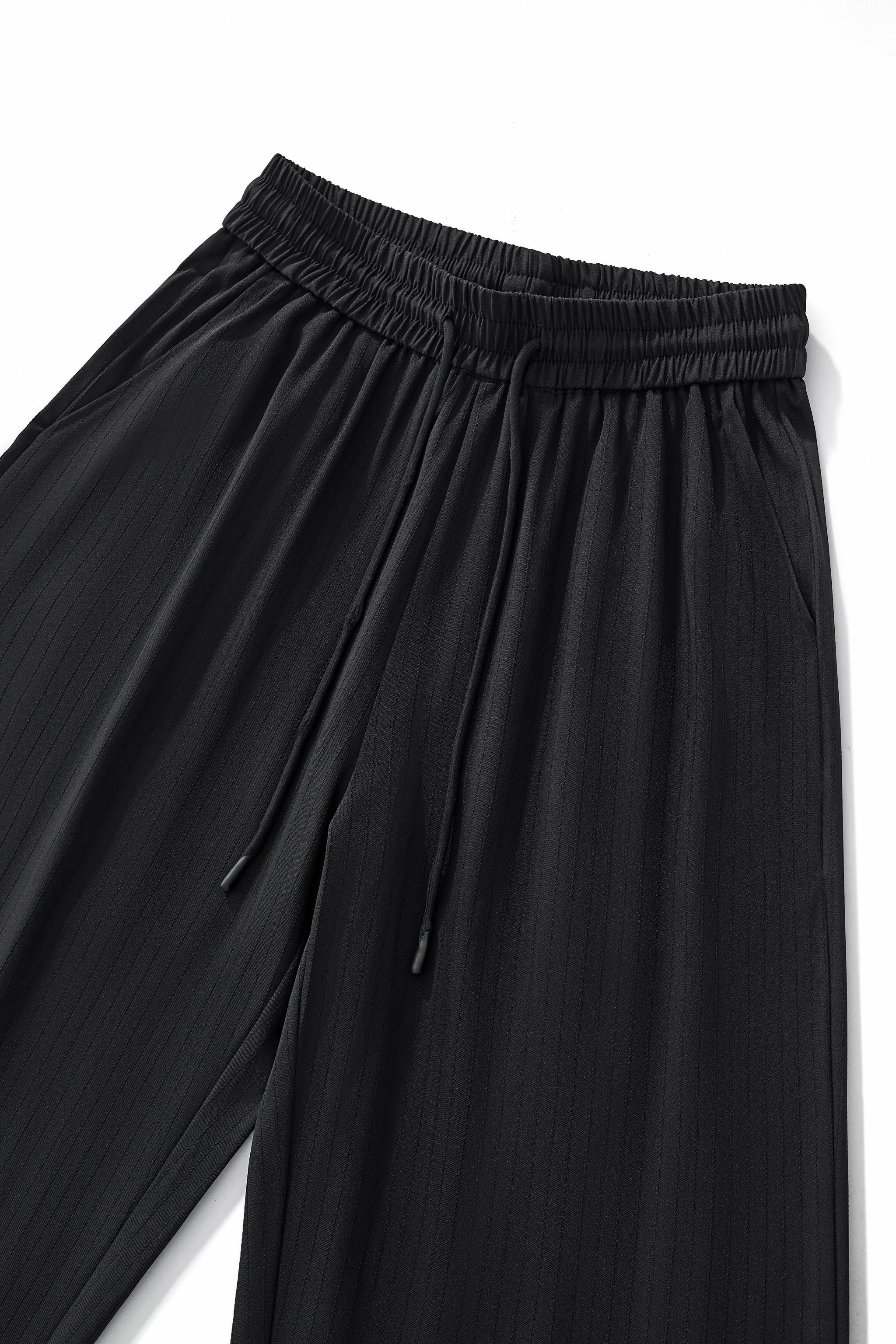 Flow Set – Textured Short Sleeve Shirt & Pant BLACK - My Men's Shop