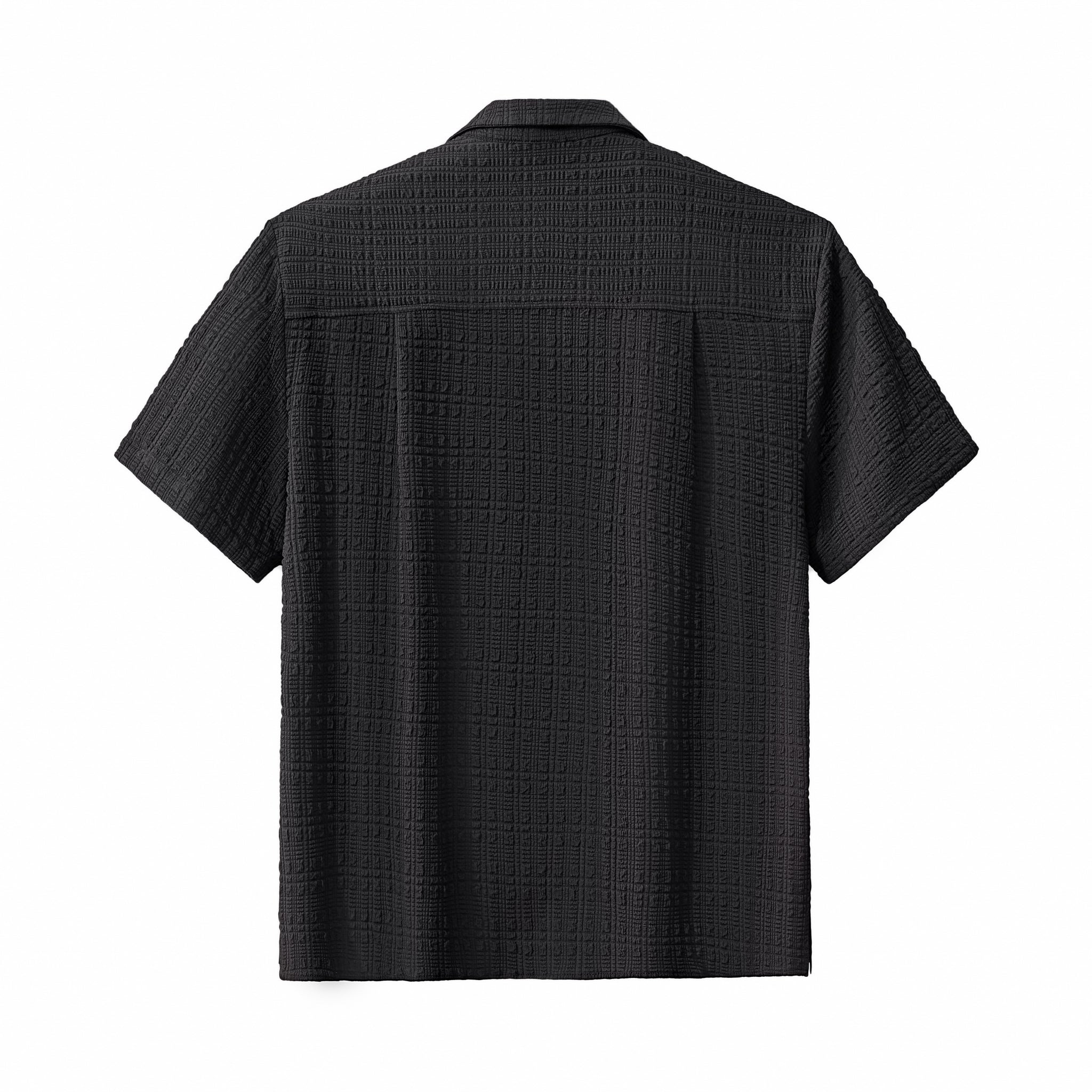 Loft Set – Textured Short Sleeve Shirt & Pant BLACK - My Men's Shop