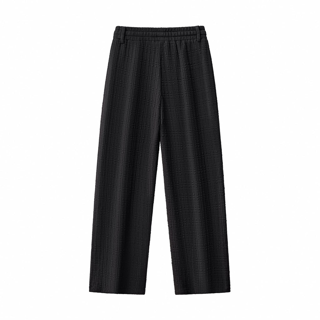 Loft Set – Textured Short Sleeve Shirt & Pant BLACK - My Men's Shop