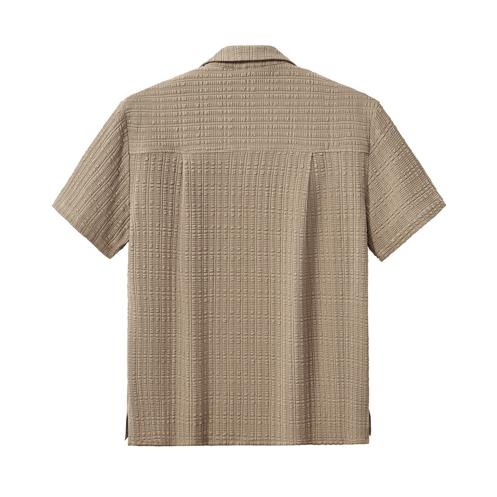 Loft Set – Textured Short Sleeve Shirt & Pant BROWN - My Men's Shop