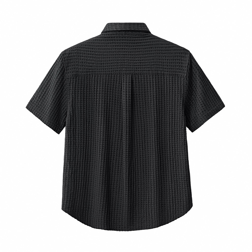 Drift Set – Waffle Textured Shirt & Short BLACK - My Men's Shop