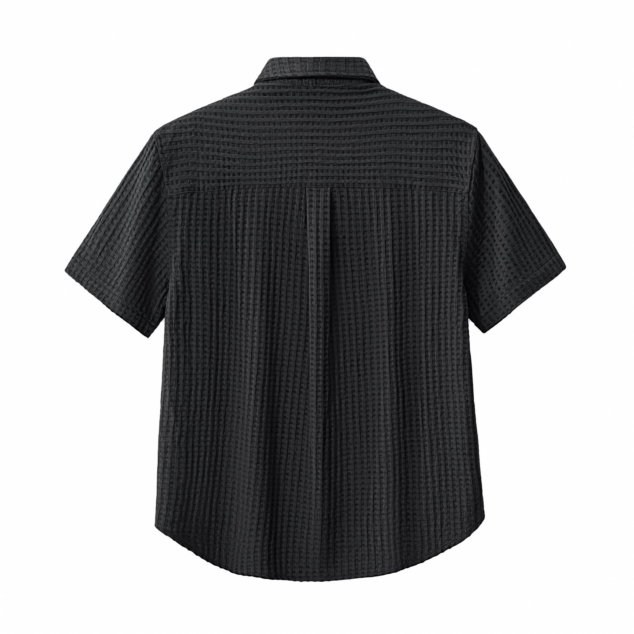 Drift Set – Waffle Textured Shirt & Short BLACK - My Men's Shop