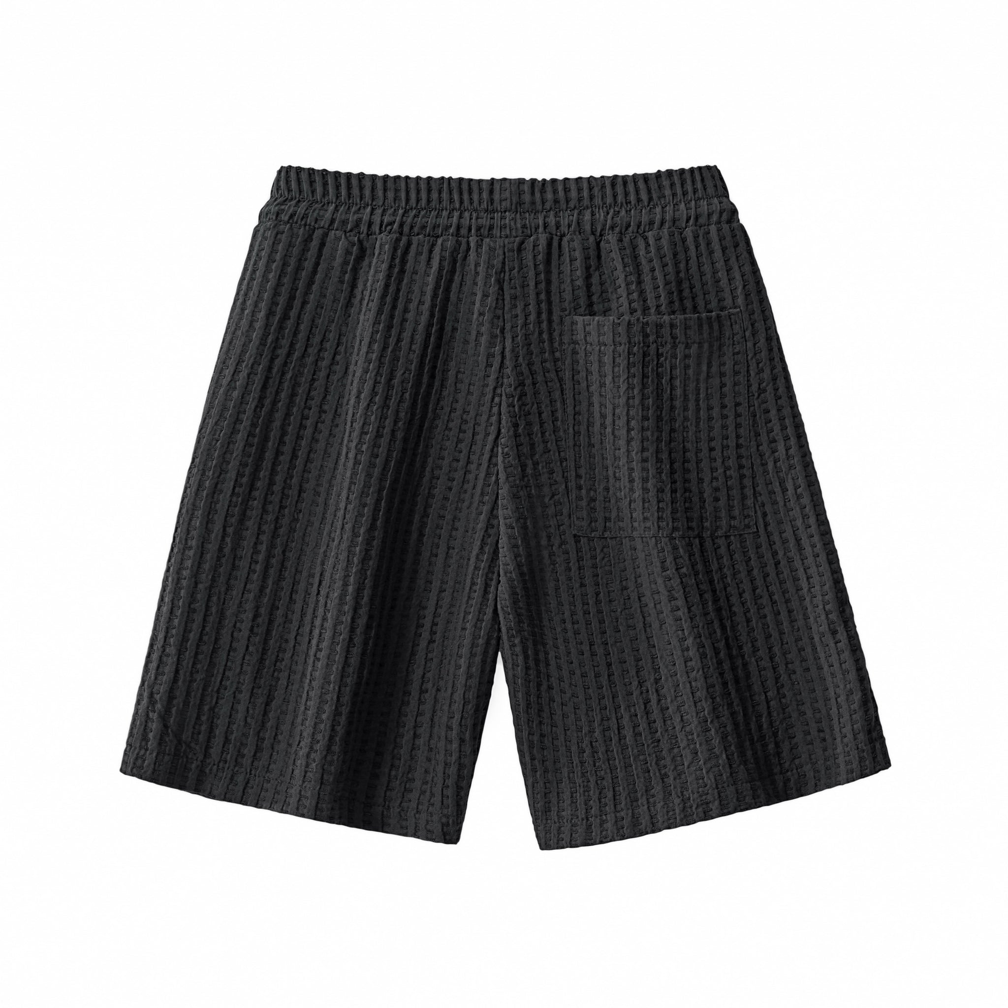 Drift Set – Waffle Textured Shirt & Short BLACK - My Men's Shop