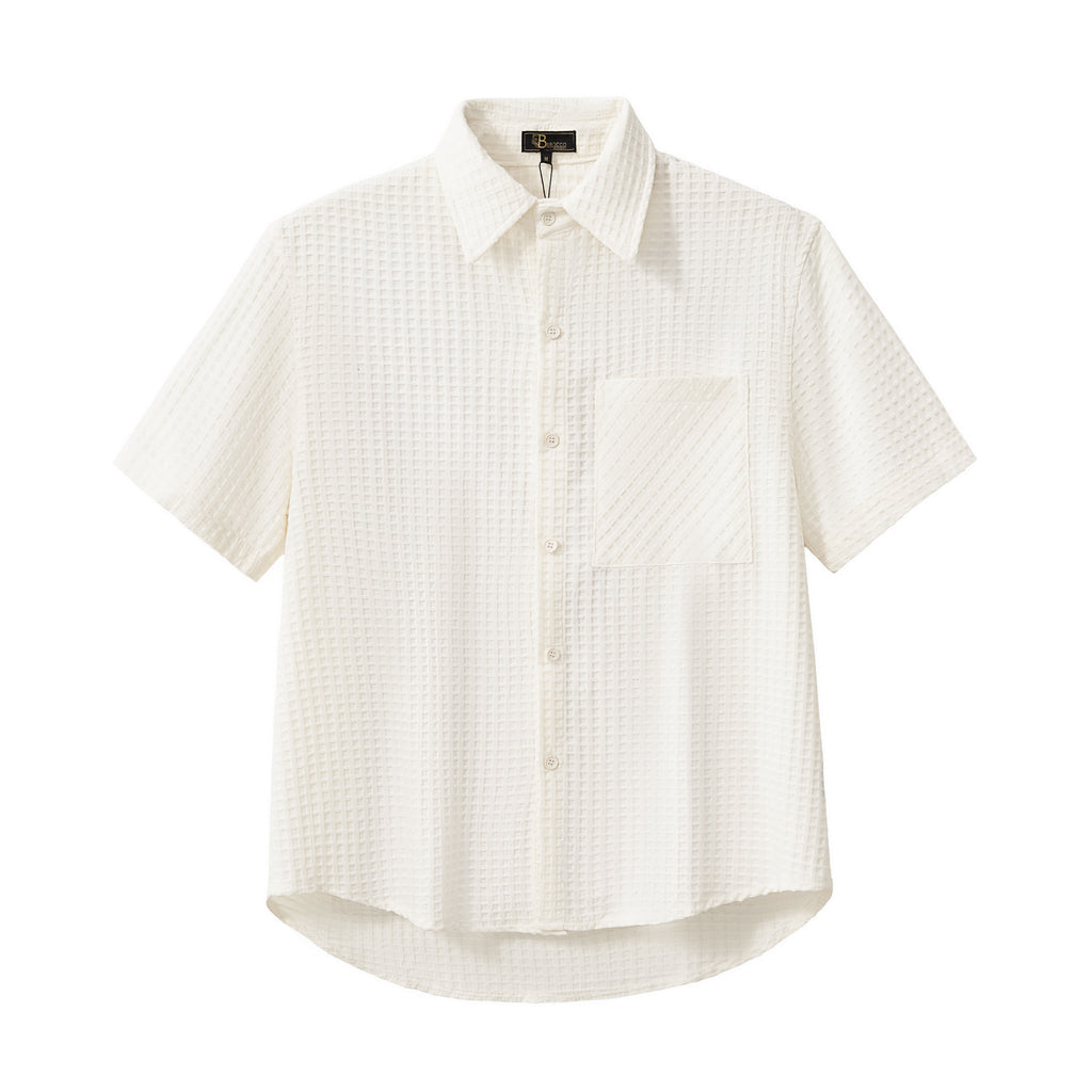 Drift Set – Waffle Textured Shirt & Short WHITE - My Men's Shop