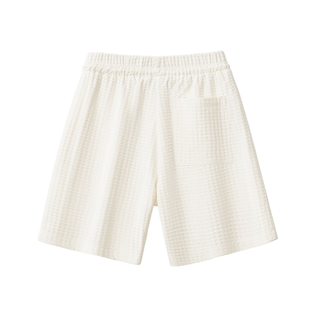 Drift Set – Waffle Textured Shirt & Short WHITE - My Men's Shop