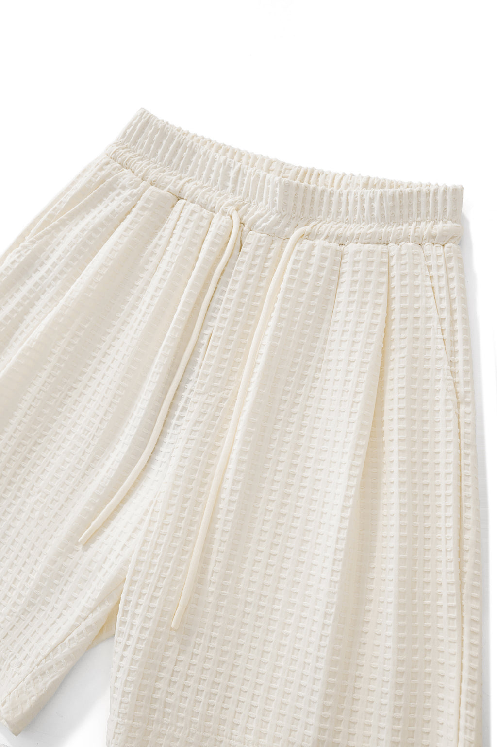Drift Set – Waffle Textured Shirt & Short WHITE - My Men's Shop