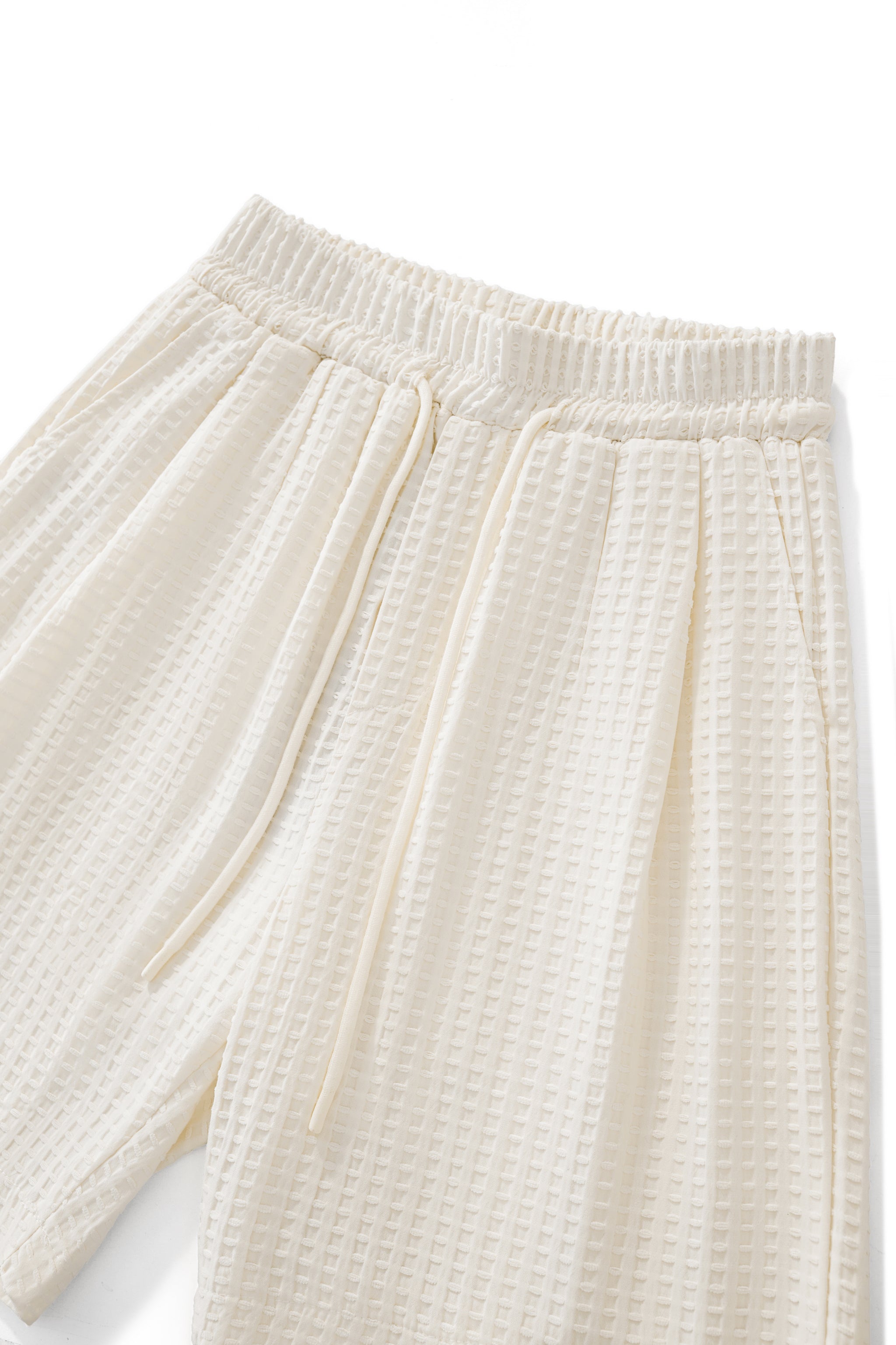 Drift Set – Waffle Textured Shirt & Short WHITE - My Men's Shop