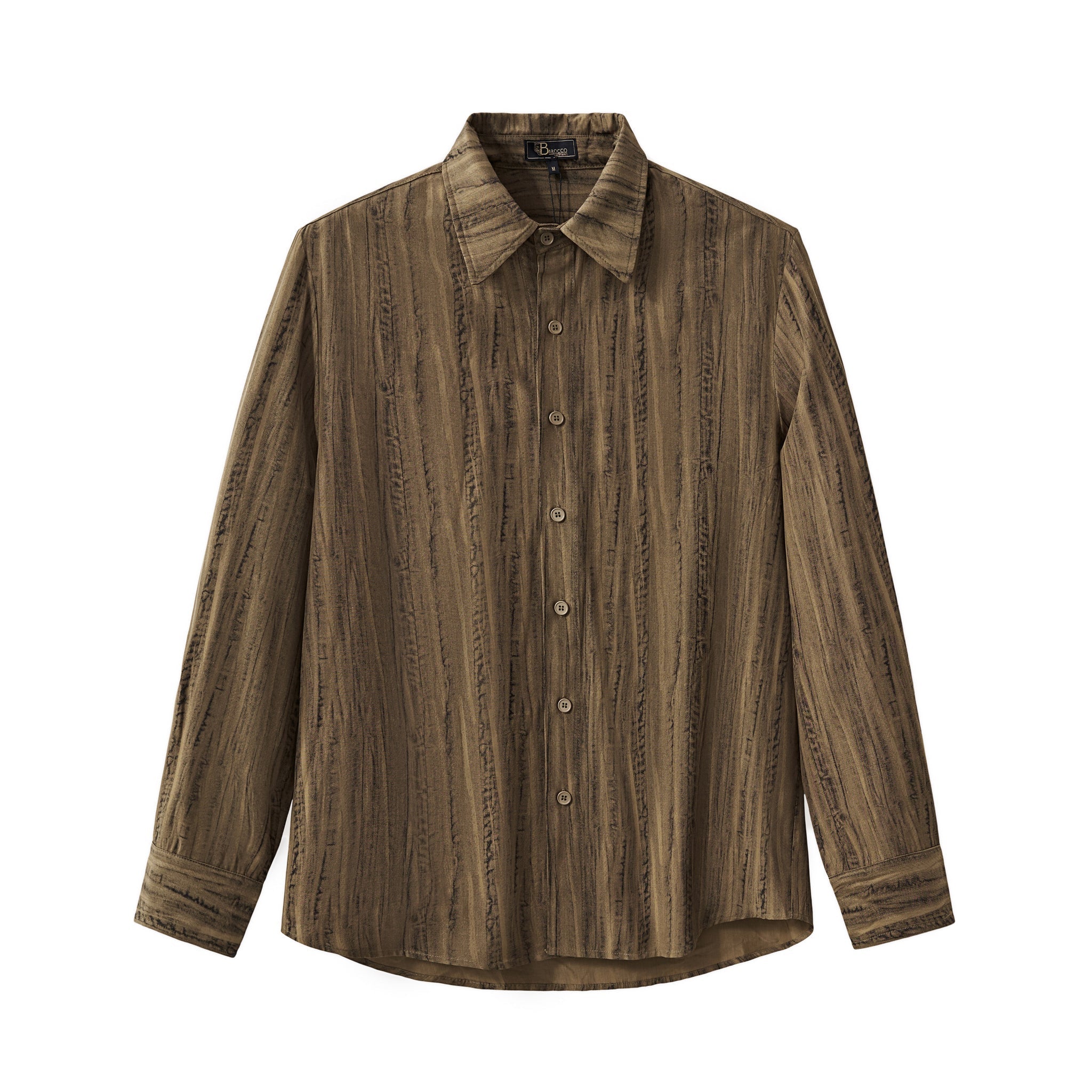 Strata Set – Printed Long Sleeve Shirt & Pant BROWN - My Men's Shop