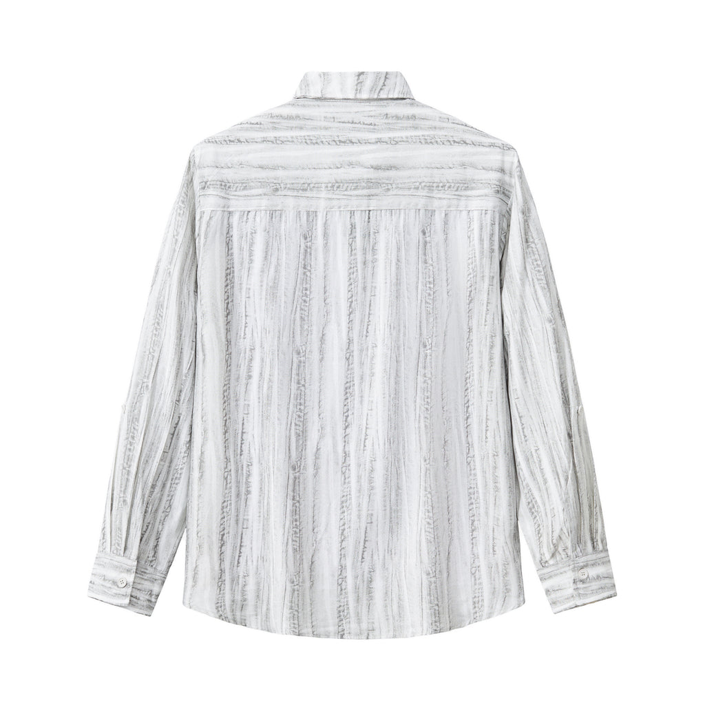 Strata Set – Printed Long Sleeve Shirt & Pant GREY - My Men's Shop