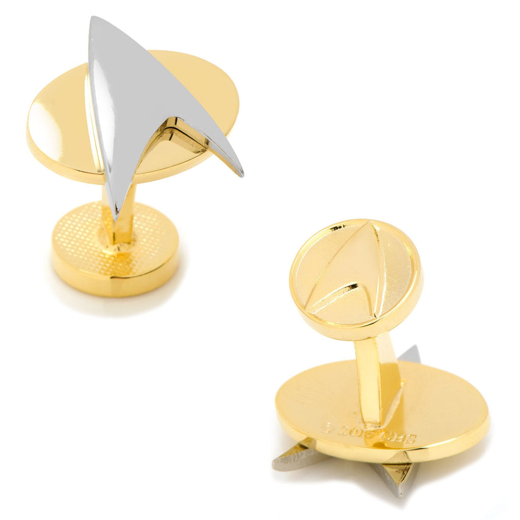 Star Trek Two Tone Delta Shield Cufflinks Tie Bar Gift Set
