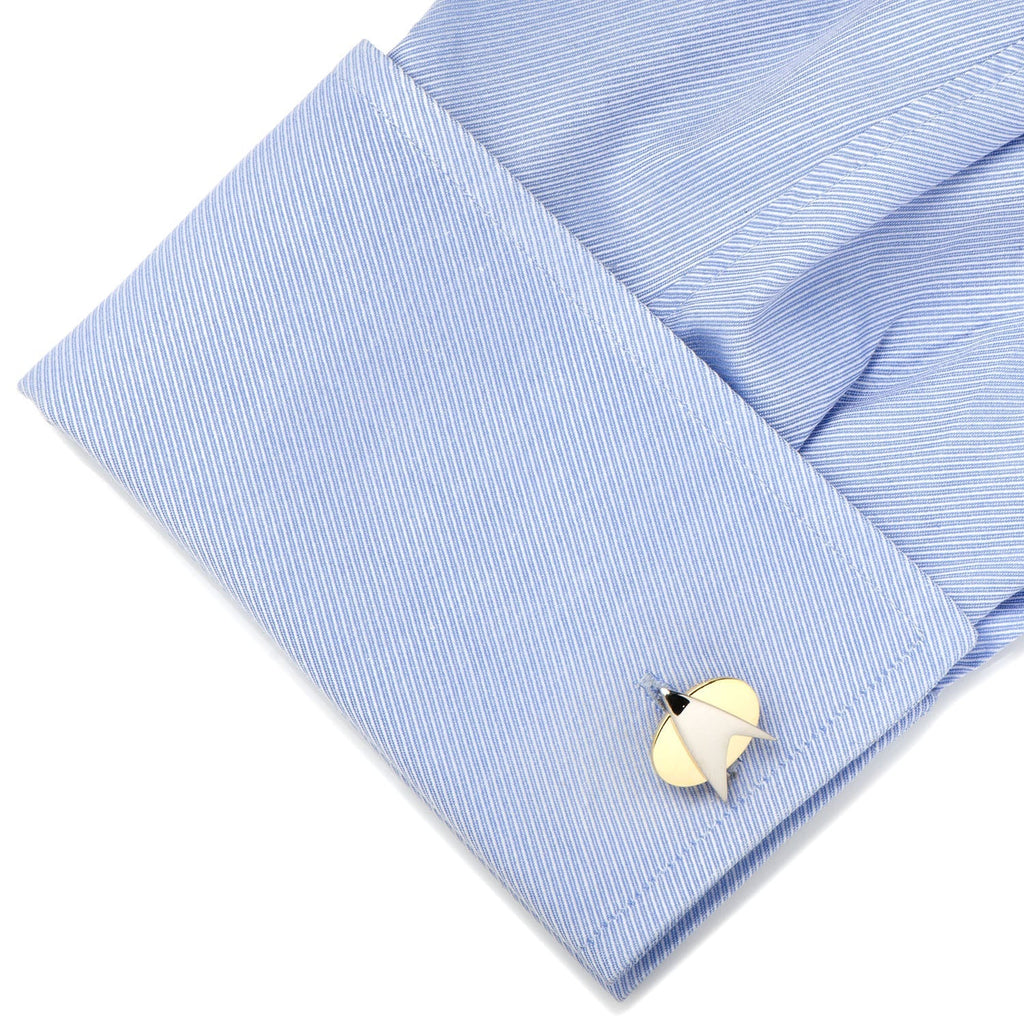 Star Trek Two Tone Delta Shield Cufflinks Tie Bar Gift Set