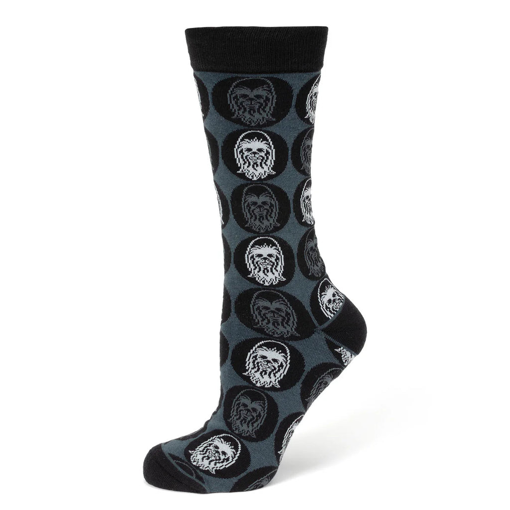 Star Wars Chewbacca Black Dress Socks and Rebel Alliance Starbird Crest Lapel Pin Gift Set