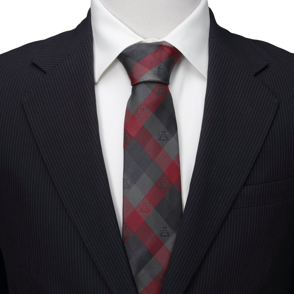 Star Wars Darth Vader Black and Red Plaid Tie