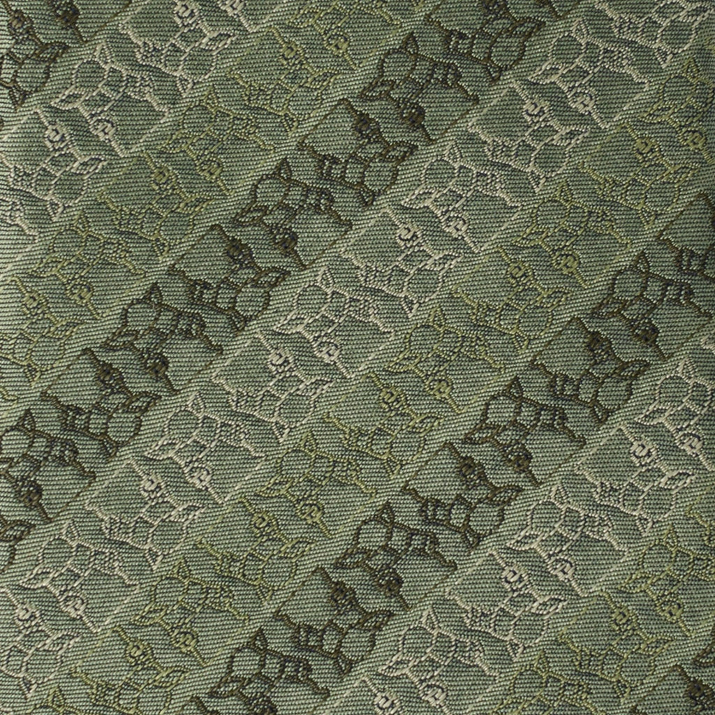 Star Wars Grogu Outline Striped Sage Green Tie