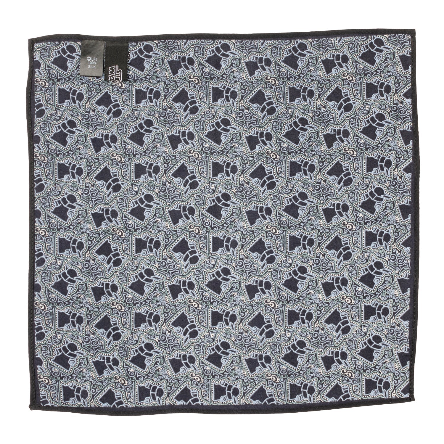 Star Wars Grogu Outline Navy Blue Pocket Square