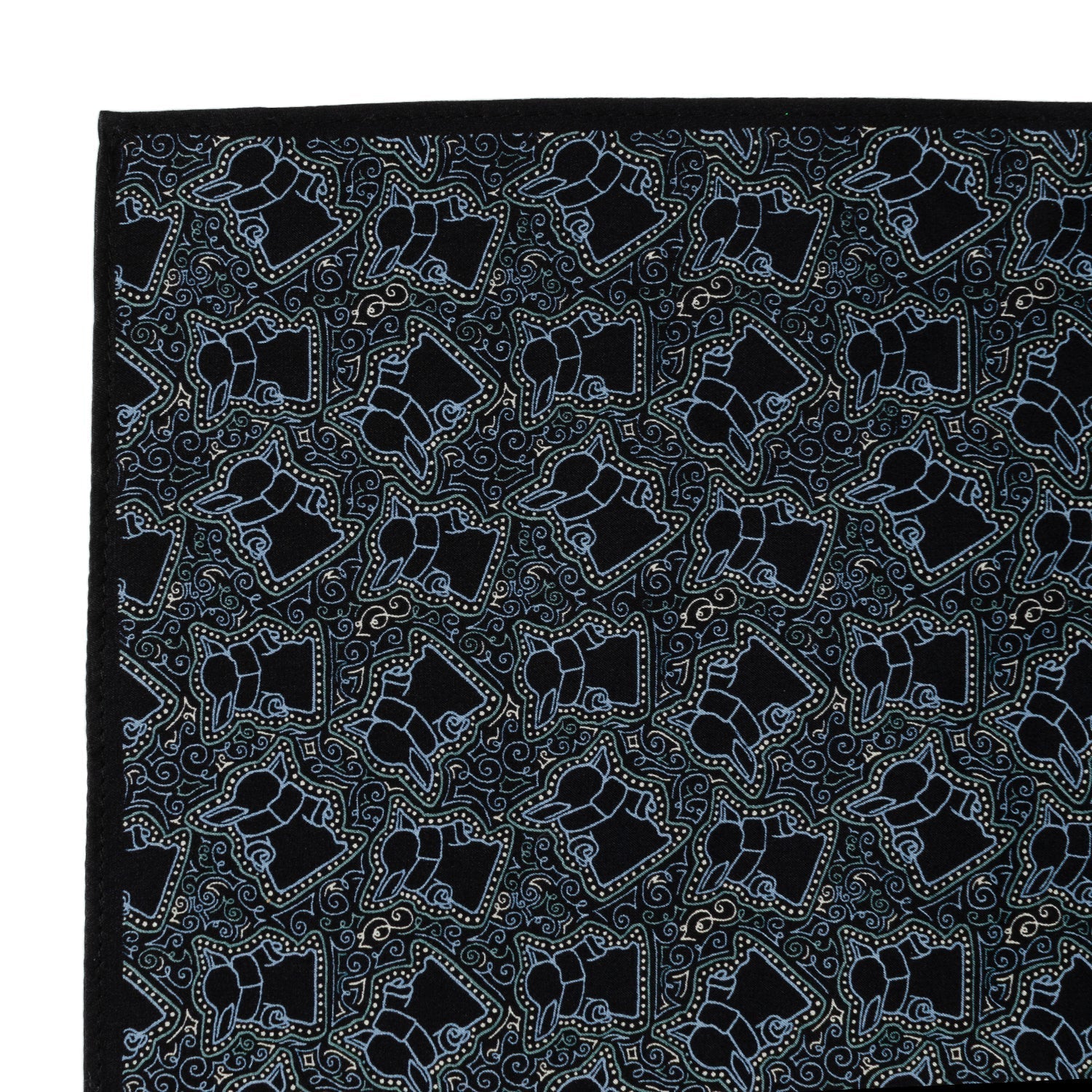 Star Wars Grogu Outline Navy Blue Pocket Square