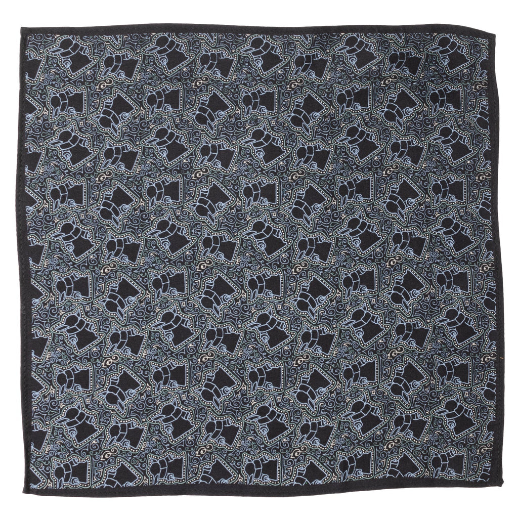 Star Wars Grogu Outline Navy Blue Pocket Square