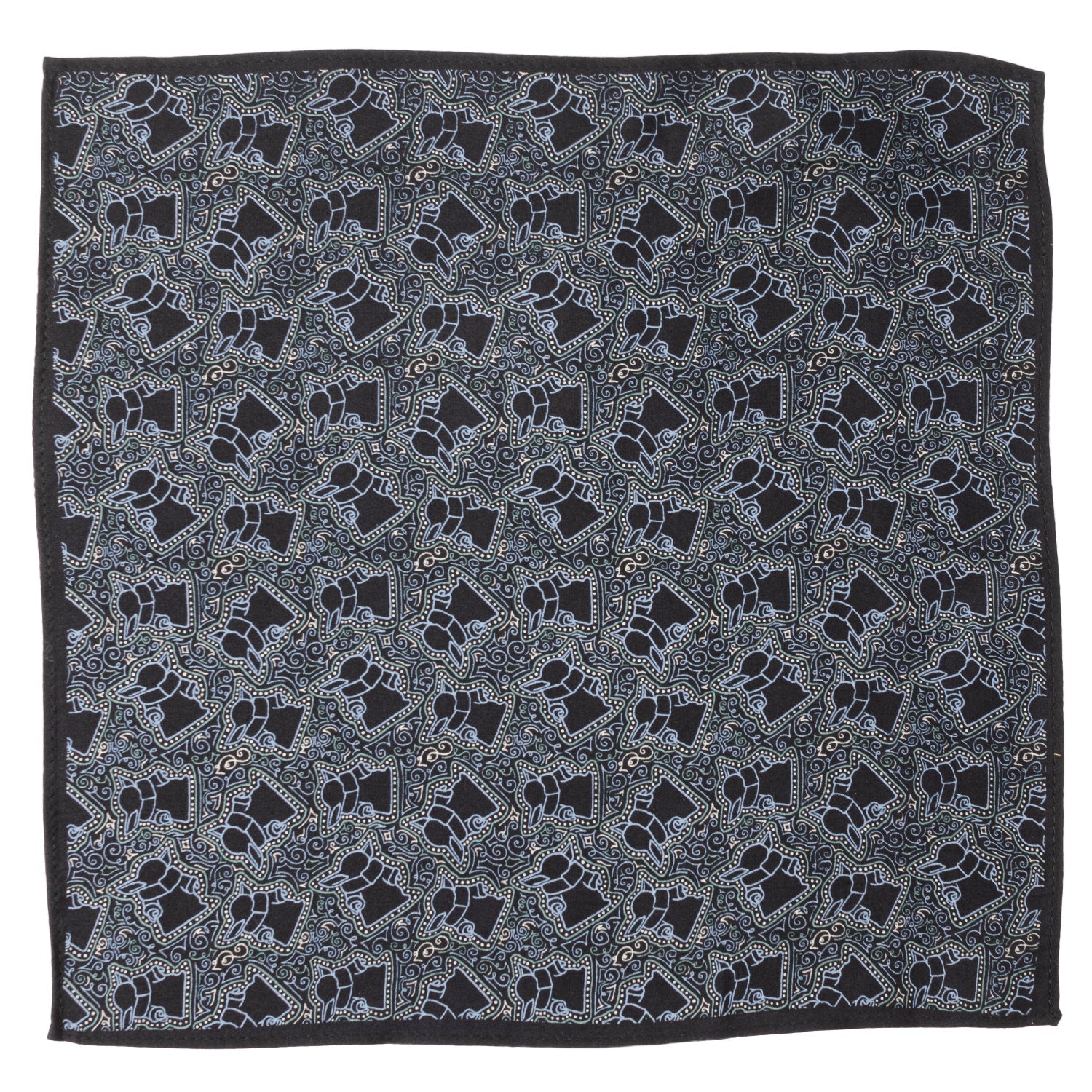 Star Wars Grogu Outline Navy Blue Pocket Square