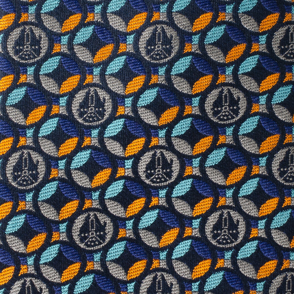 Star Wars Millennium Falcon Motif Navy Blue Tie