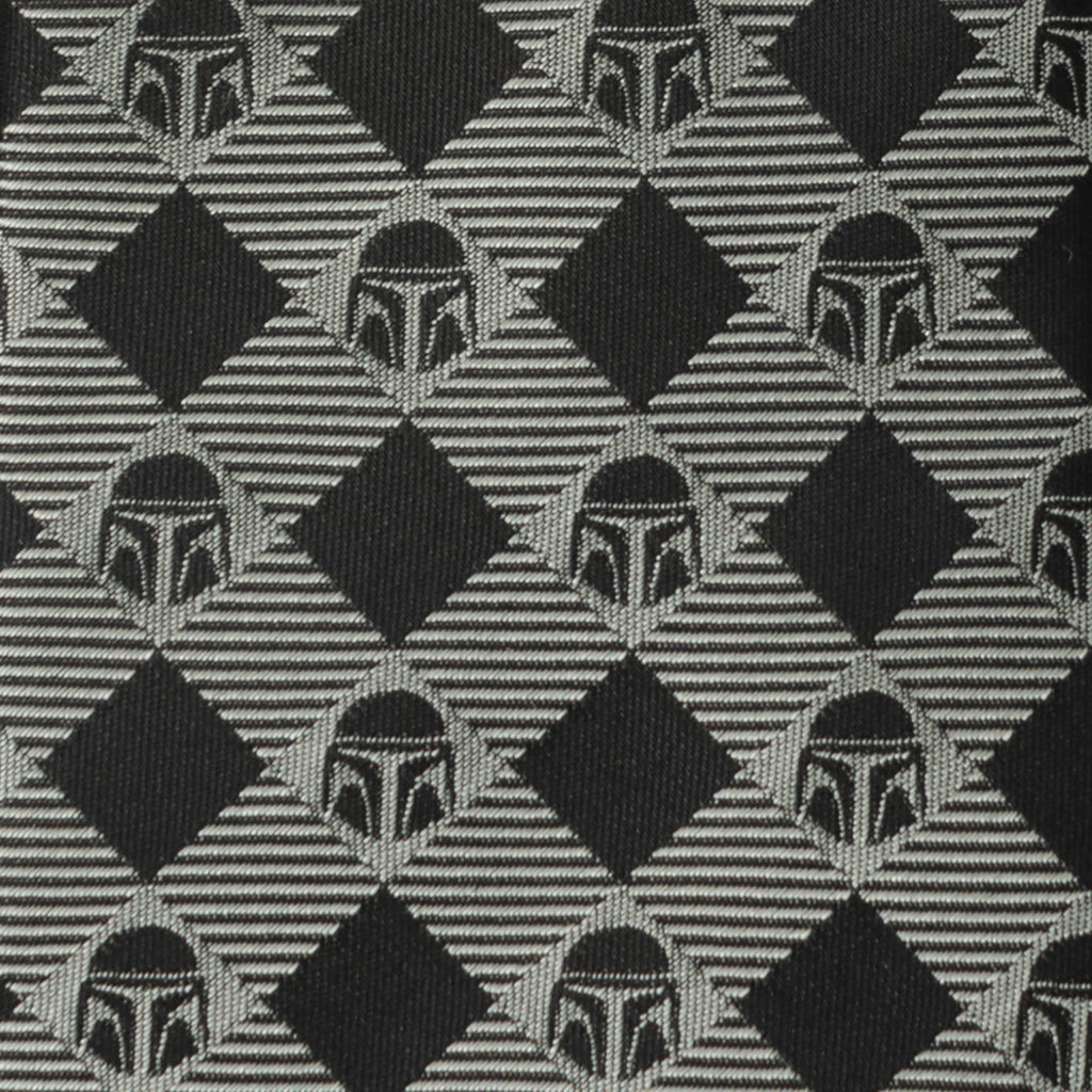 Star Wars Mandalorian Black and Gray Plaid Tie