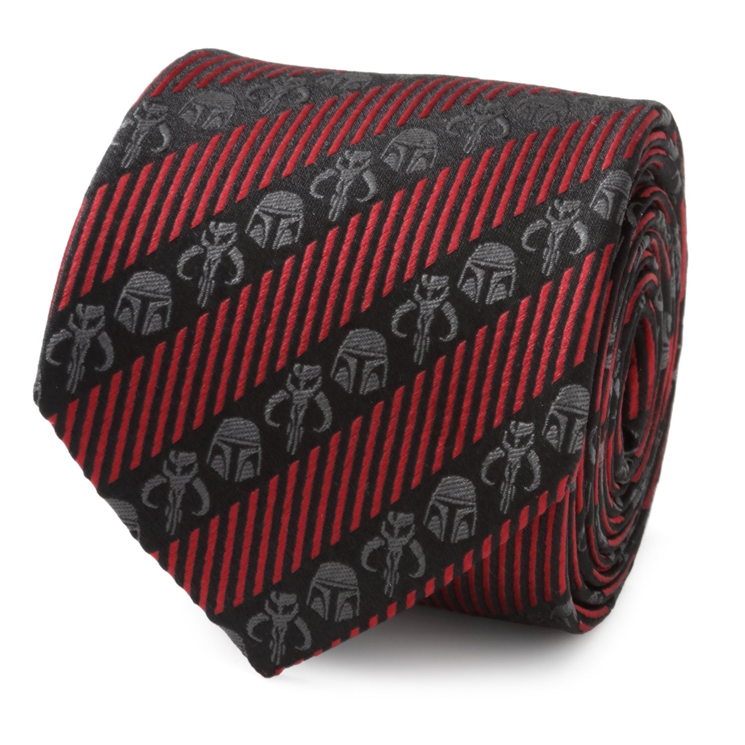 Star Wars Mandalorian Black and Red Striped Tie