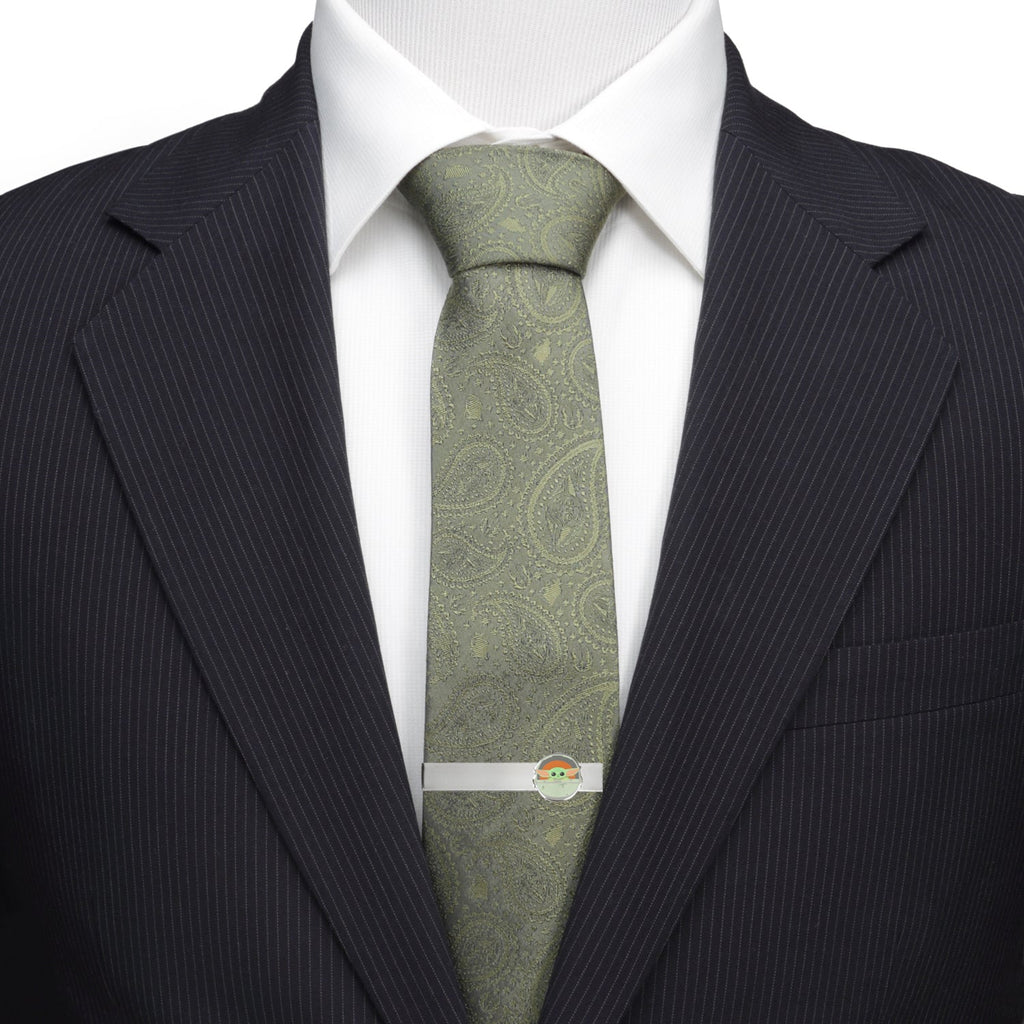 Star Wars Grogu Green Tie, Gray Dress Socks, and Tie Bar Gift Set