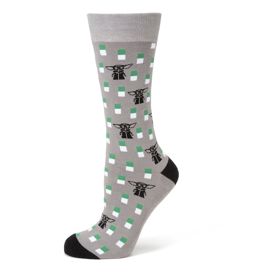 Star Wars Grogu Green Tie, Gray Dress Socks, and Tie Bar Gift Set