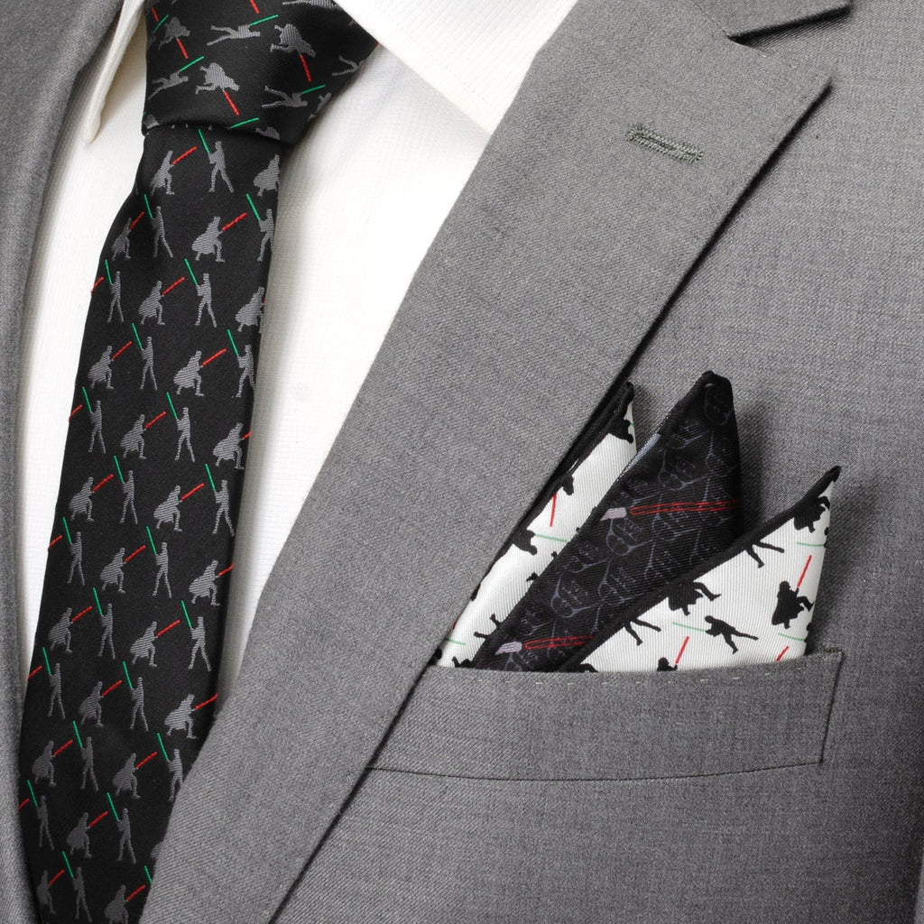 Star Wars Darth Vader and Luke Skywalker LIGHTSABER Battle Pocket Square