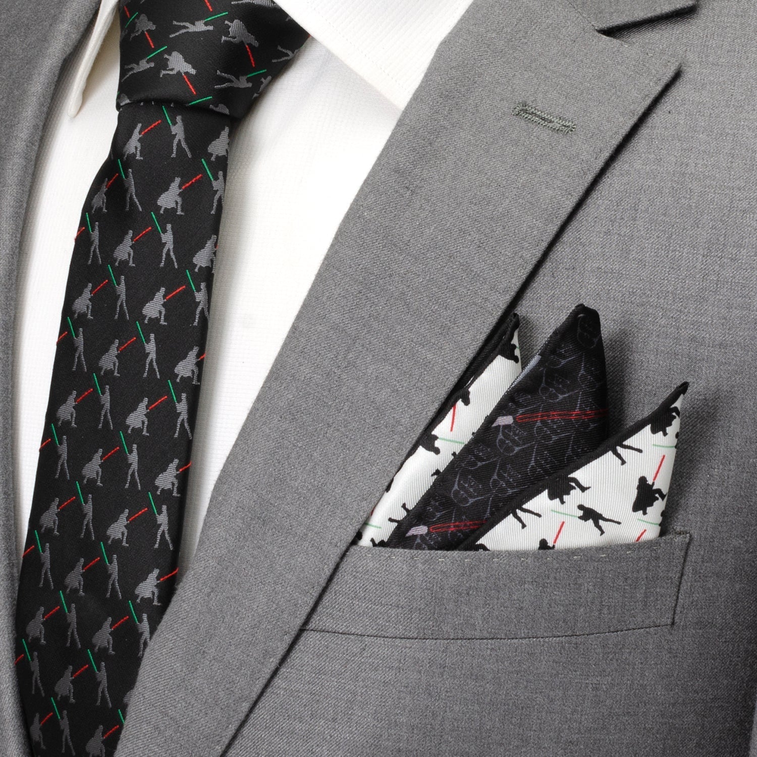 Star Wars Darth Vader and Luke Skywalker LIGHTSABER Battle Pocket Square