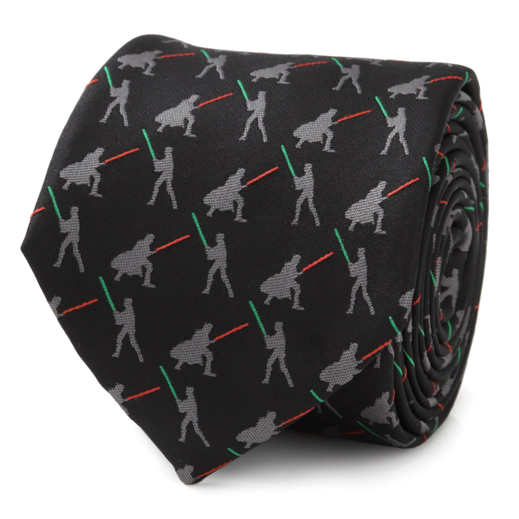 Star Wars Darth Vader and Luke Skywalker LIGHTSABER Battle Black Tie