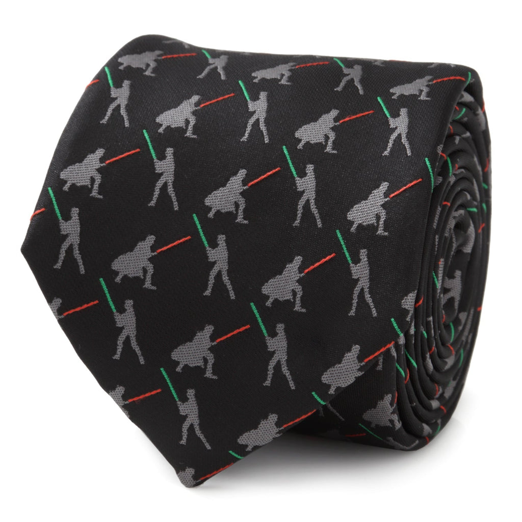 Star Wars Darth Vader and Luke Skywalker LIGHTSABER Battle Black Tie