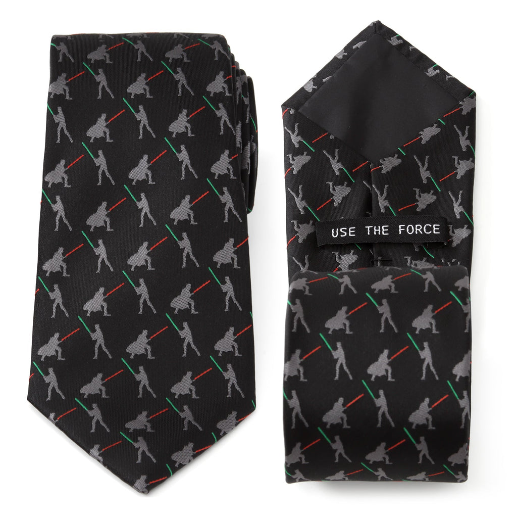 Star Wars Darth Vader and Luke Skywalker LIGHTSABER Battle Black Tie