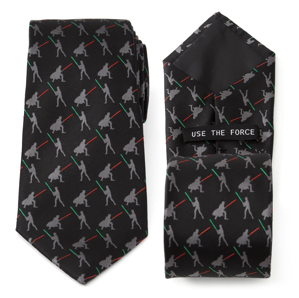 Star Wars Darth Vader and Luke Skywalker LIGHTSABER Battle Black Tie