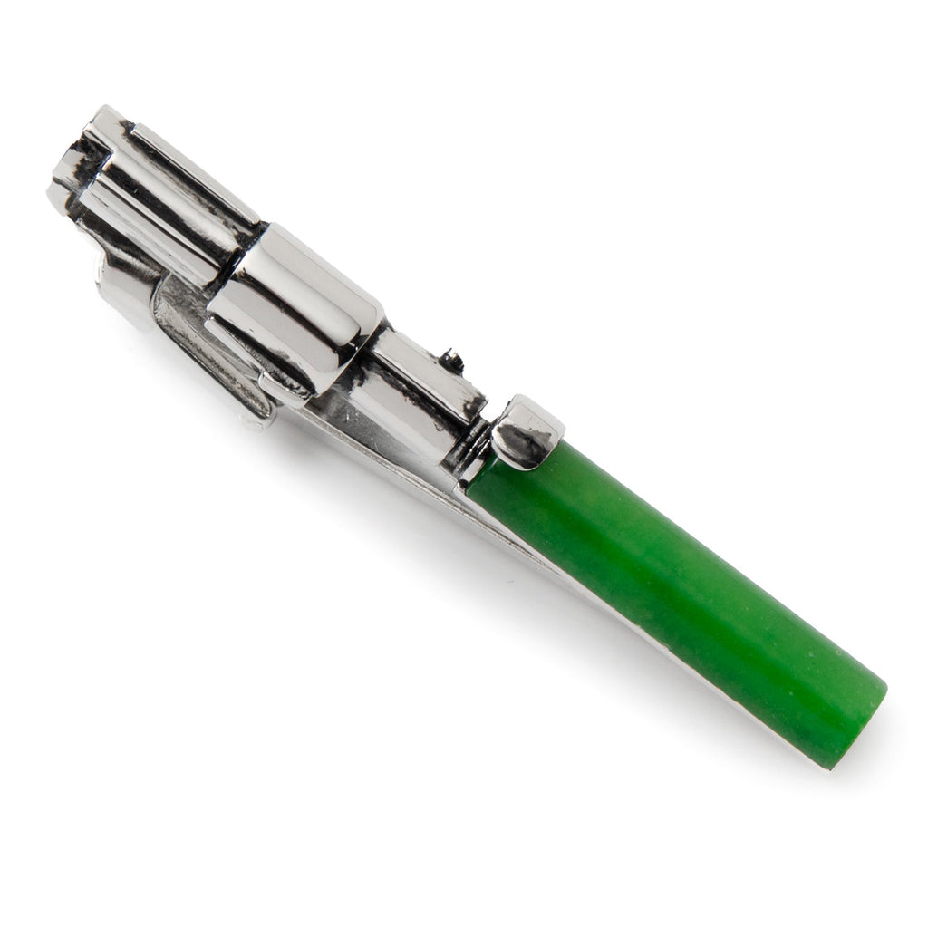 Star Wars Yoda Green and Blue Paisley Tie and LIGHTSABER Tie Clip Gift Set