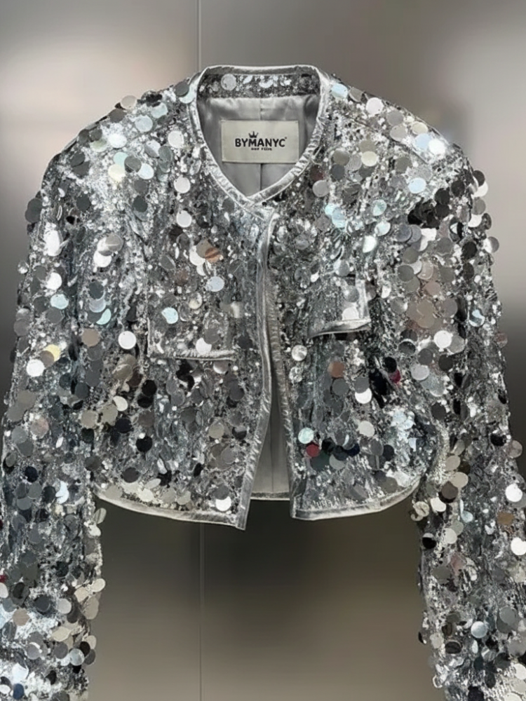 Silver Sequin Jacket For Women, Times Square, BYMANYC New York. - My Men's Shop