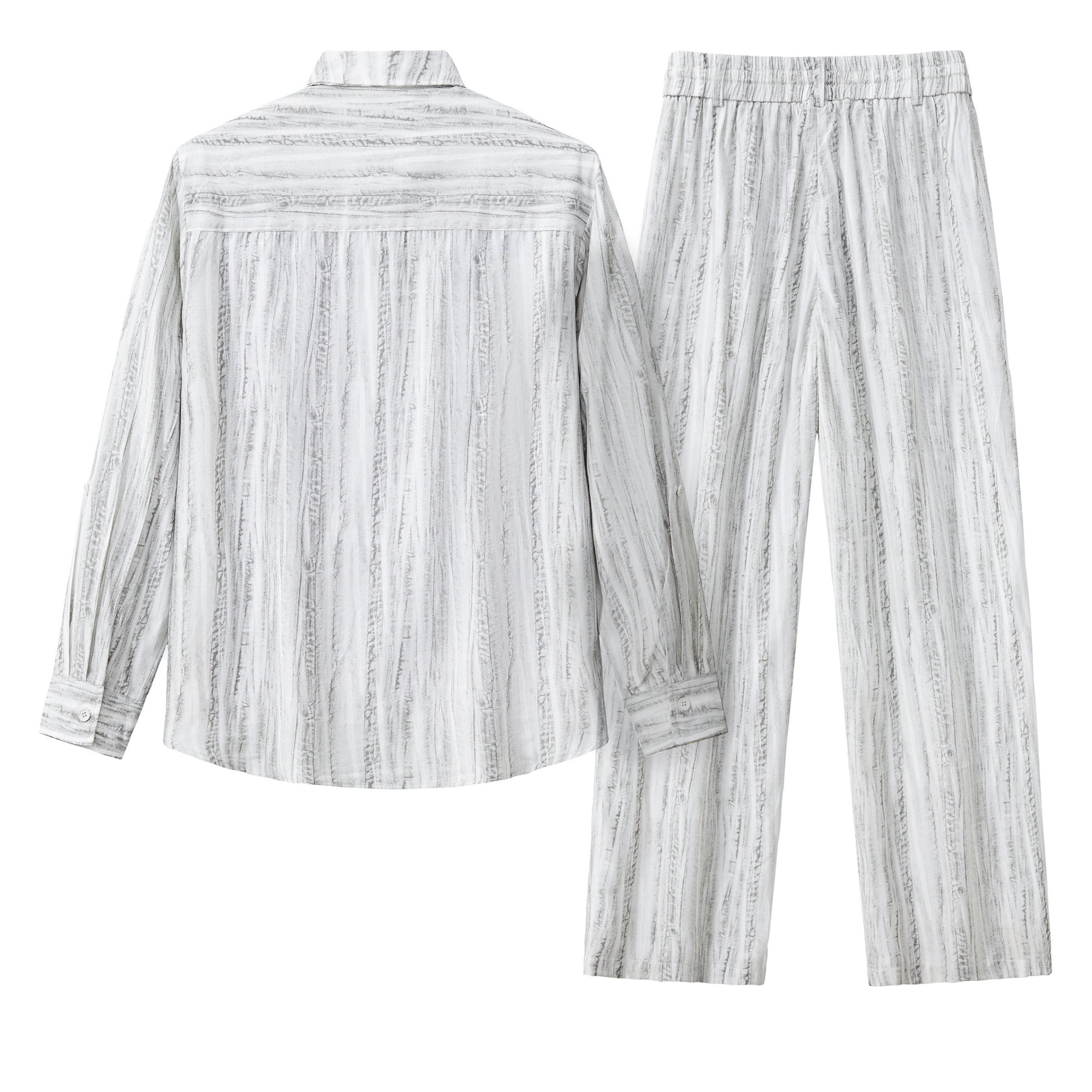 Strata Set – Printed Long Sleeve Shirt & Pant GREY - My Men's Shop