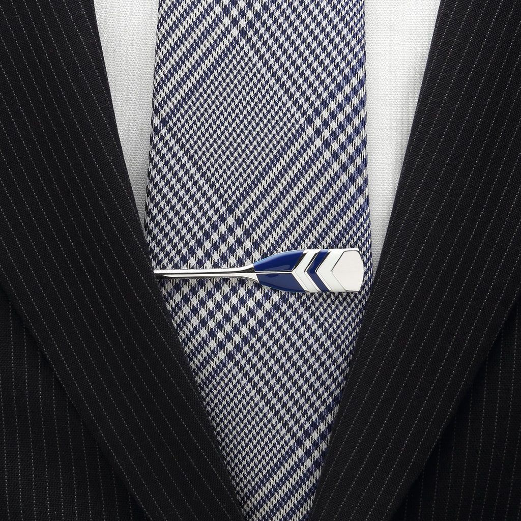 Sterling Crew Oar Chevron Pattern Tie Bar