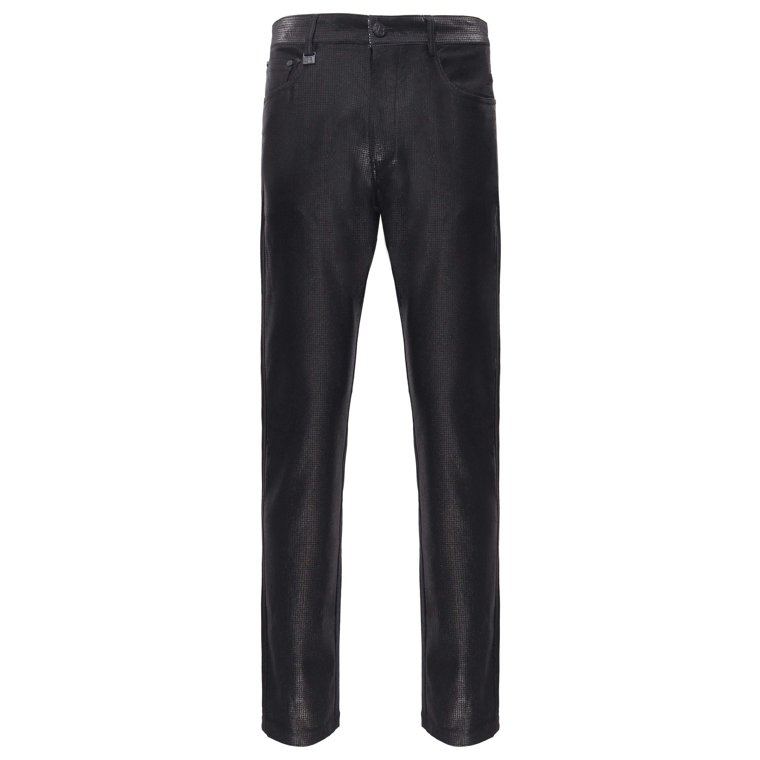 Men’s Elegant Black Textured Dress Pants BLACK - My Men's Shop