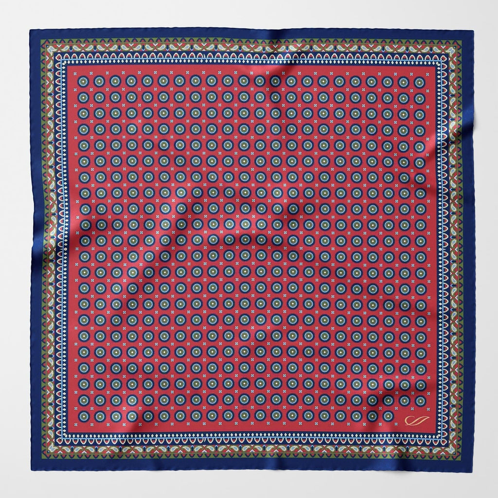 Toscana - Silk Neckerchief - Cranberry - My Men's Shop