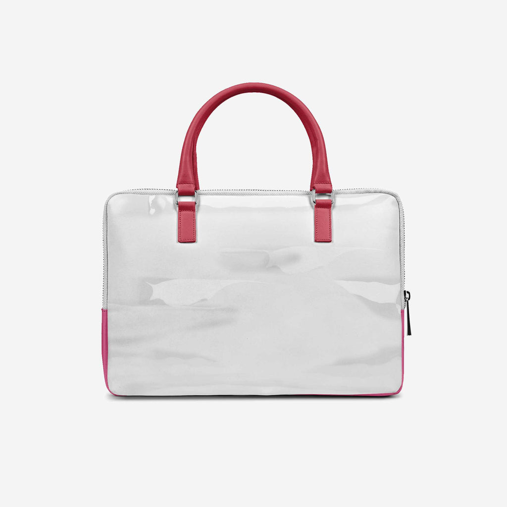 Vegan Designer Luxury Double Pocket Bag 16” BYMANYC ® New York White & Pink - My Men's Shop