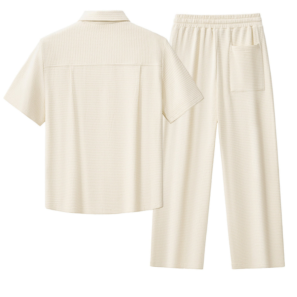 Vista Set – Waffle Textured Shirt & Pant TAUPE - My Men's Shop