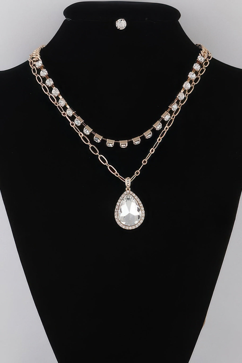 Women's Jeweled Teardrop Pendant Necklace BYMANYC ® New York CONTEMPORARY VIBRANT MODERN JEWELRY - New Collection