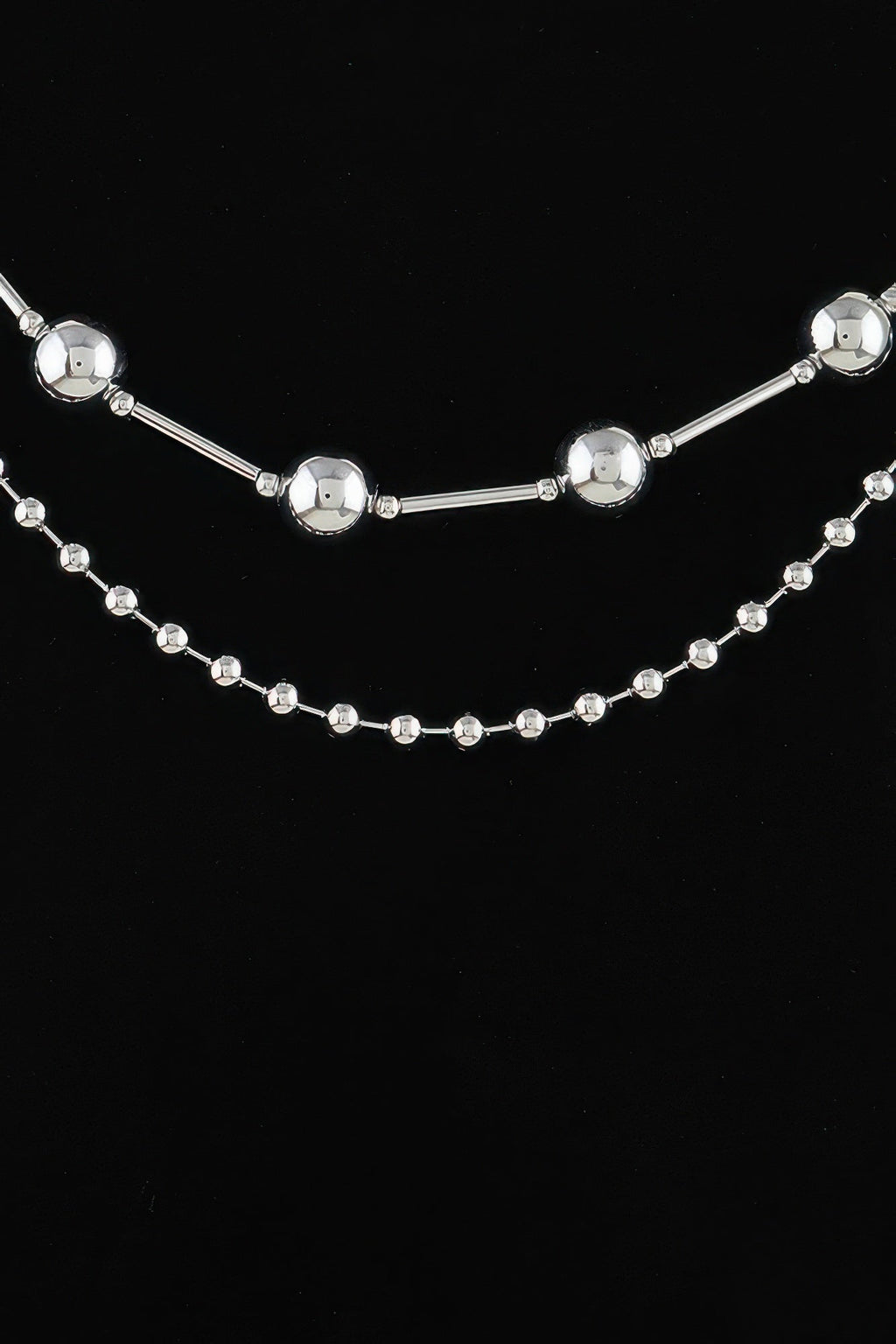 Women's Chain Necklace Double Polished Space BYMANYC ® New York CONTEMPORARY DUAL-LAYER LINK COLLAR - New Collection