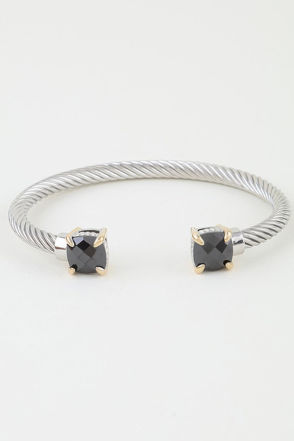 Women's Cuff Bracelet Open Cubic Twisted BYMANYC ® New York CONTEMPORARY GEOMETRIC BRAIDED BANGLES - New Collection